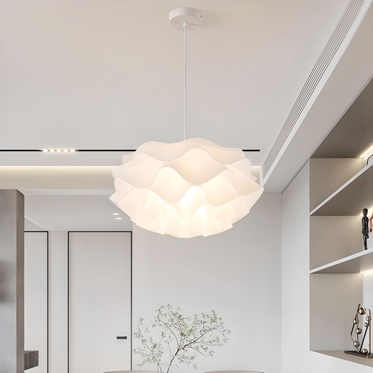 Flower Multi Layers Large Dining Room White Pendant Light