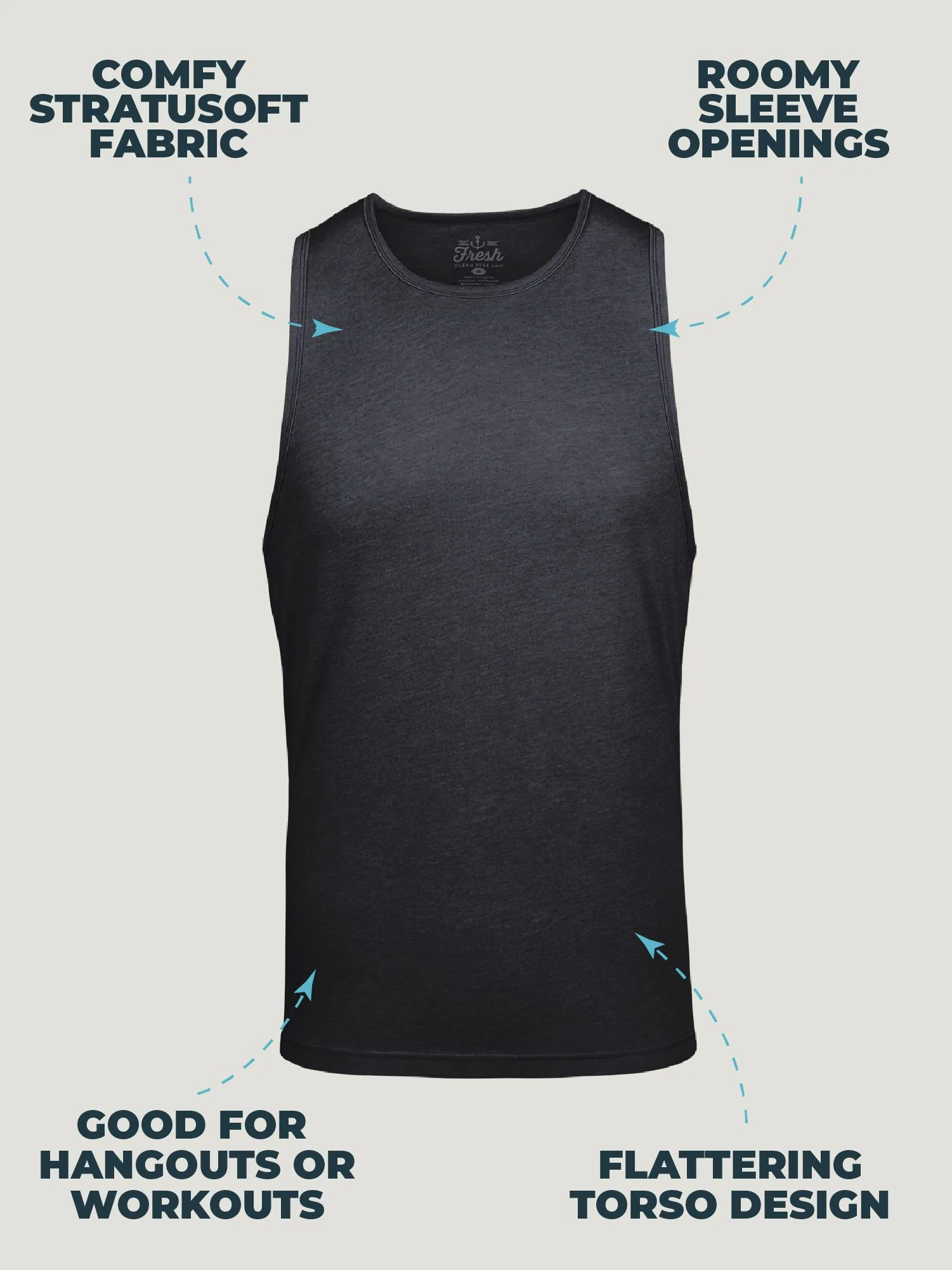 Charcoal Pacific Beach Tank Top FINAL SALE