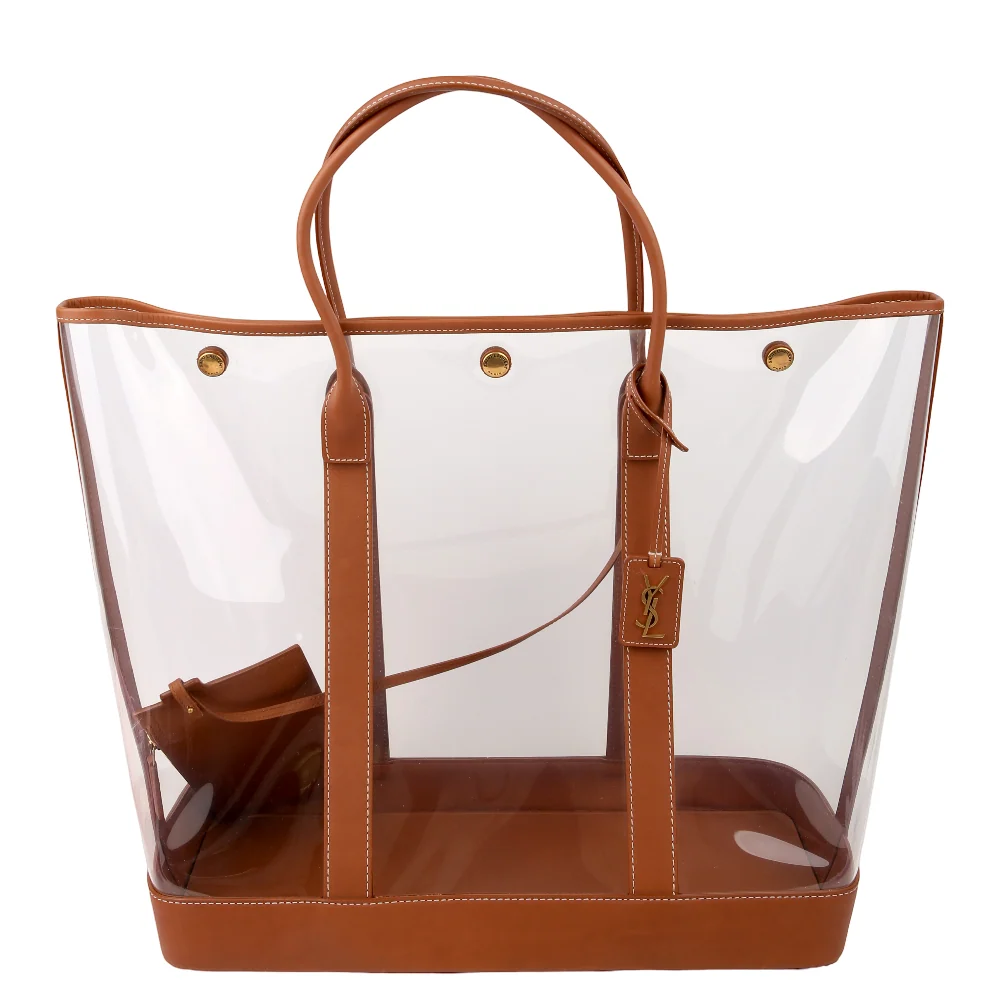 SAINT LAURENT Severine Vinyl Tote 709667 Brown