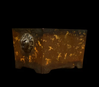 Xuande Signed Old Chinese Red Copper Handmade Incense Burner w/lion N3829