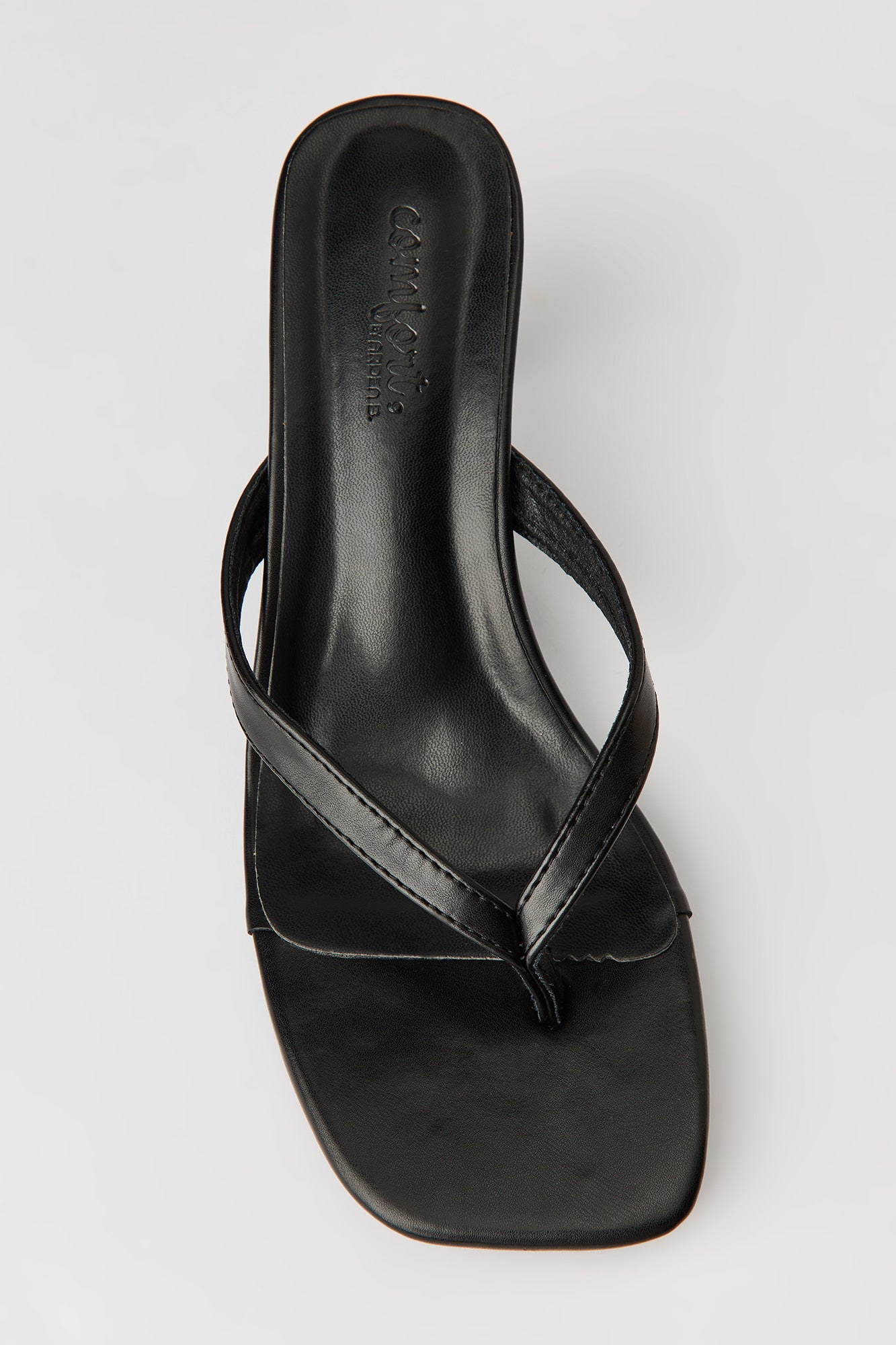 Faux Leather Thong Kitten Heel