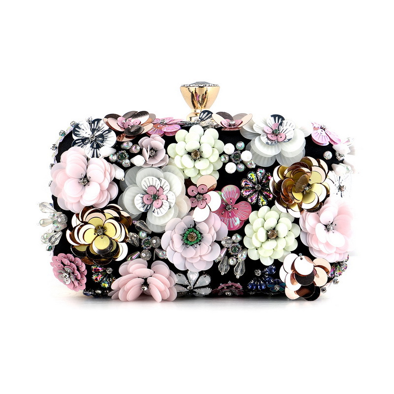 Flowers banquet luxurious bag European style evening clutch