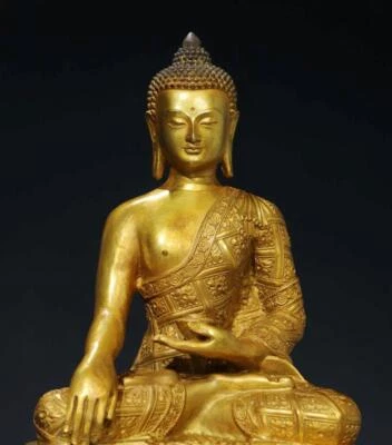 29CM Old Chinese Bronze Statue w/ Buddha N2868