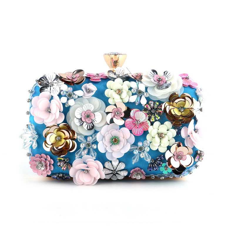 Flowers banquet luxurious bag European style evening clutch