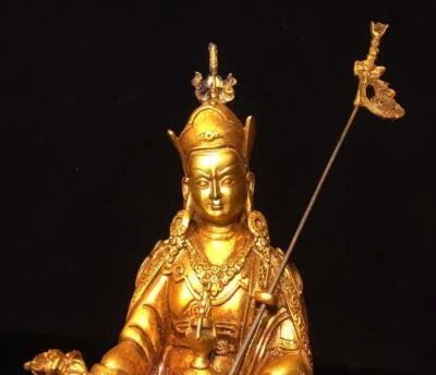 22CM Old Chinese Bronze Statue Buddha N1703