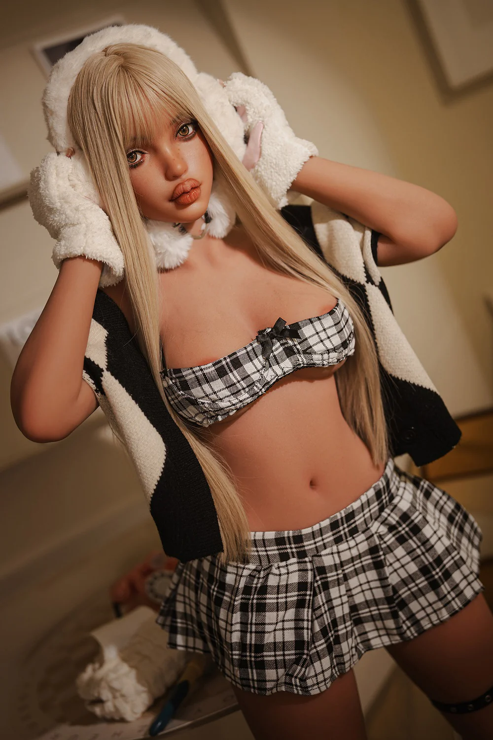 US Stock - Pag S24 Silicone Head + TPE Body Blonde Curvy Sex Doll With C-cup Boobs