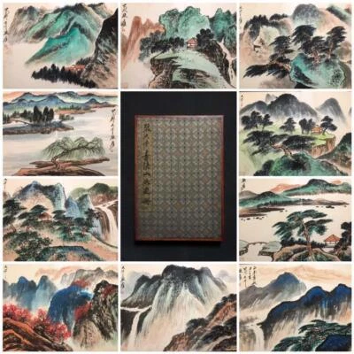Zhang Daqian Signed Chinese Hand Painted Calligraphy Scroll w/landscape N2779