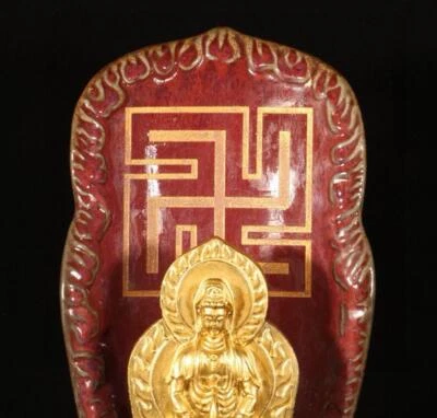 28CM Old Chinese Jun Yao Jun Kiln Statue w/Guanyin Buddha N1392