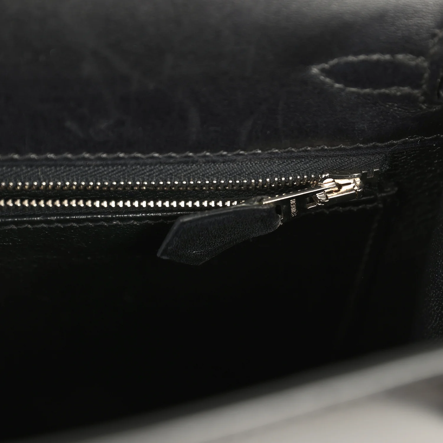 Hermes Kelly Sellier 25 Black Box Palladium Hardware