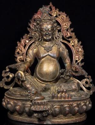 30CM Old Chinese Bronze Gilding Statue Buddha CK324