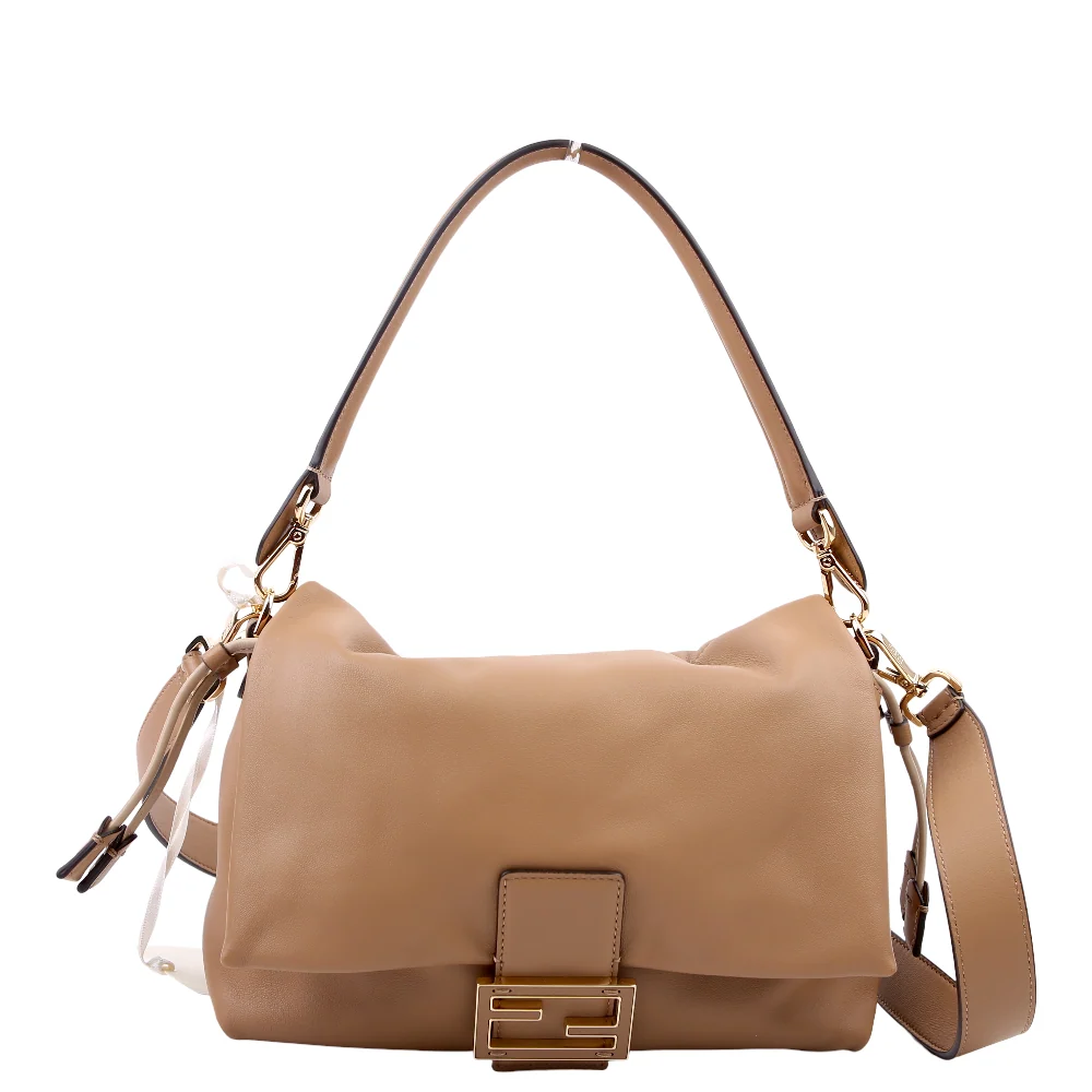 FENDI Mamma Baguette Nappa Medium Tan