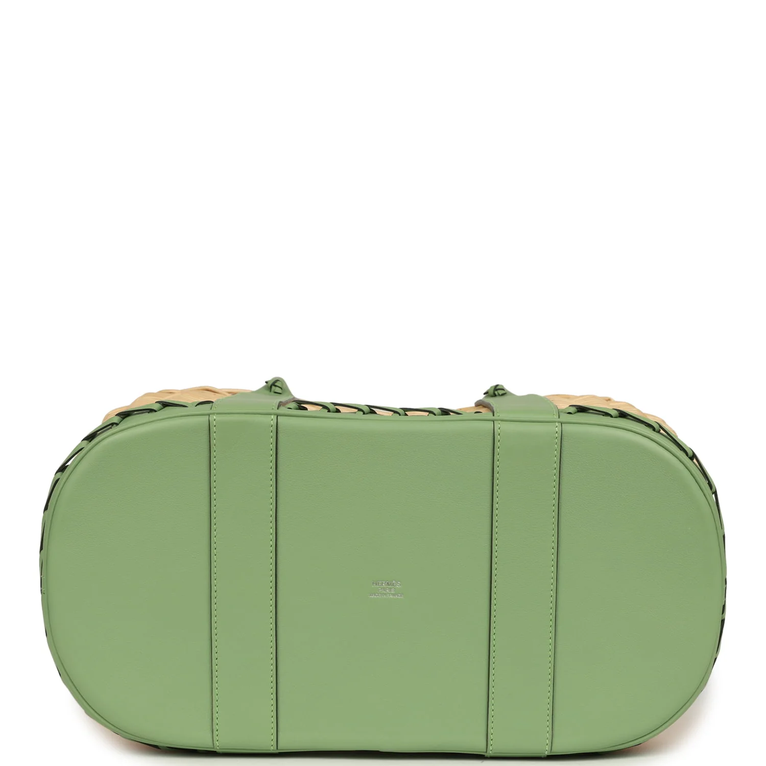 Hermes Picnic Garden Party 36 Vert Criquet Swift and Natural Osier Wicker