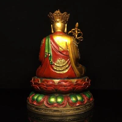 30CM Old Chinese Bronze Color Statue Buddha Q748