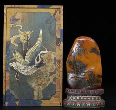 1026G Old Chinese Shoushan Stone Seal Stamp Statue w/figure N2182