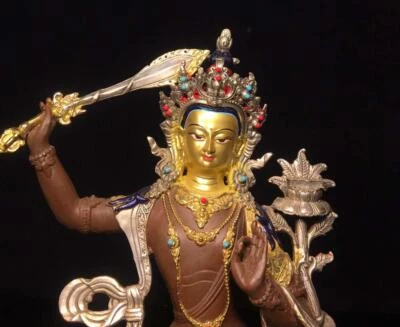 30CM Old Chinese Bronze Statue Buddha N1626