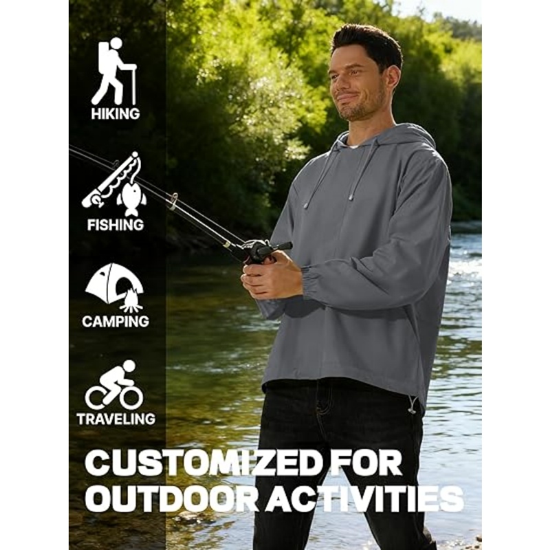 Men's Lightweight Waterproof Hooded Rain Jacket