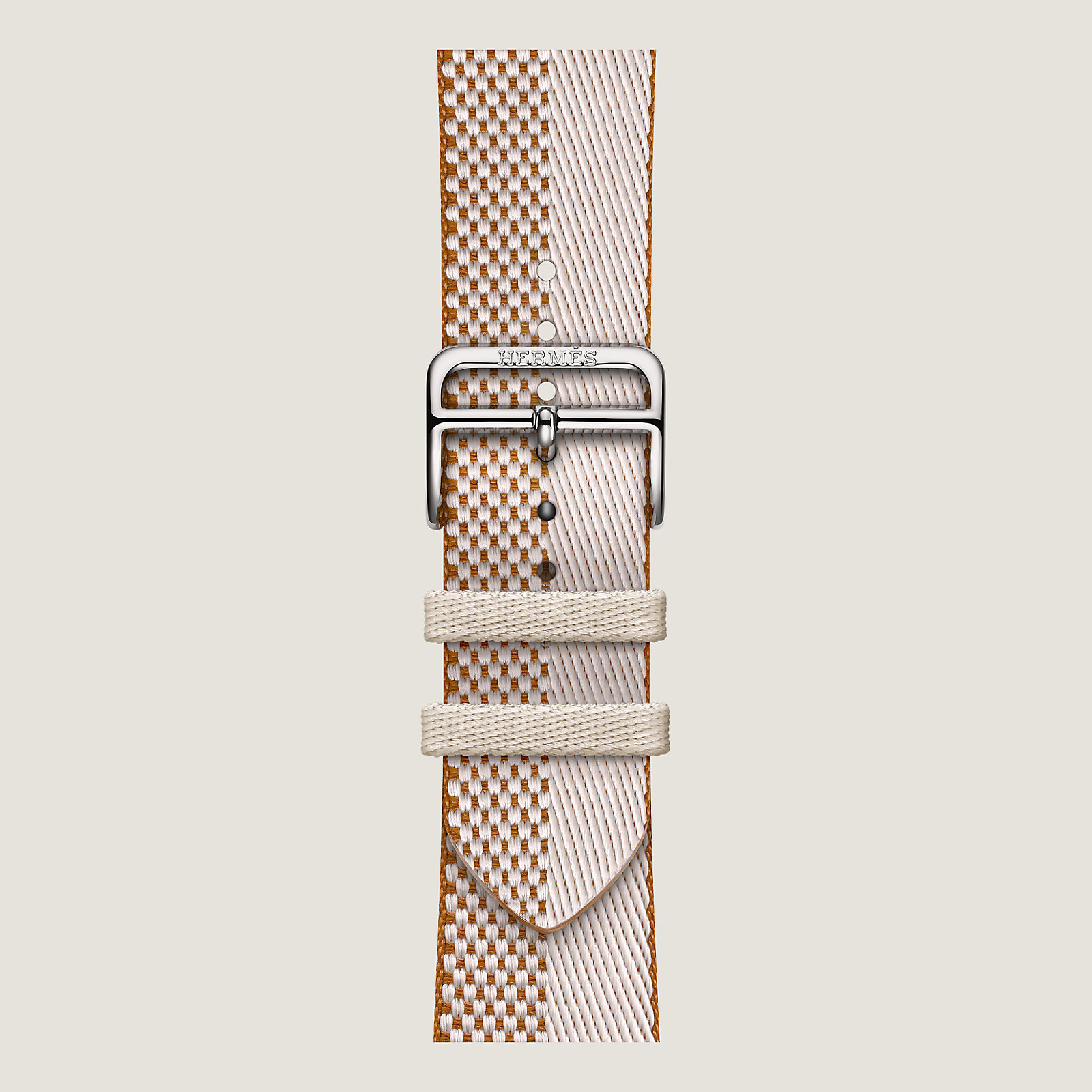Band Apple Watch Hermès Single Tour 46 mm Toile H Double Jeu