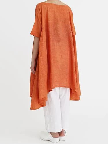 Cotton Linen A-Line Swing Dress