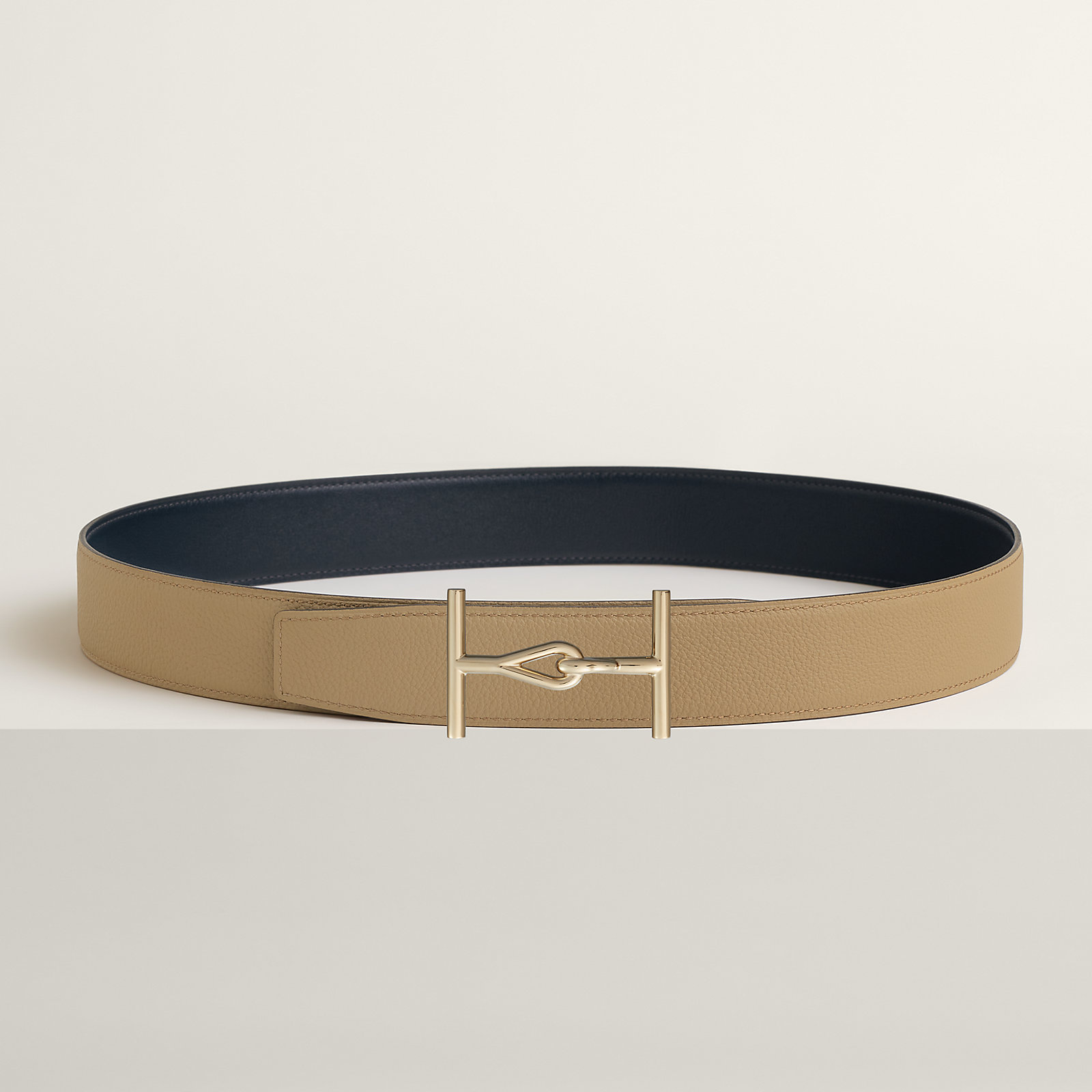 Jumbo belt buckle & Reversible leather strap 38 mm