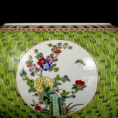 Guangxu Signed Old Chinese Famille Rose Brush Washer W/flower CK665
