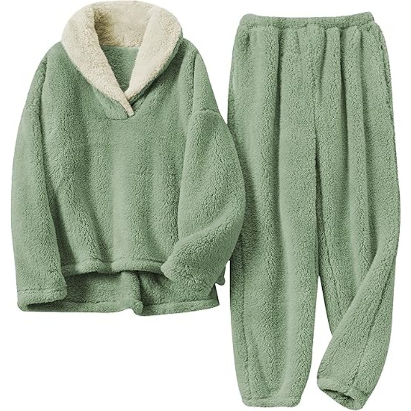 Womens Fluffy Pajamas Set