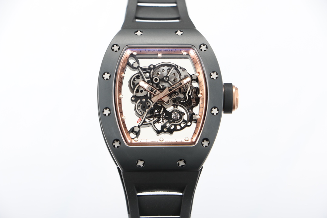 【7A Quality】Richard Mille RM 055 Bubba Watson Transparent Dial 50 mm