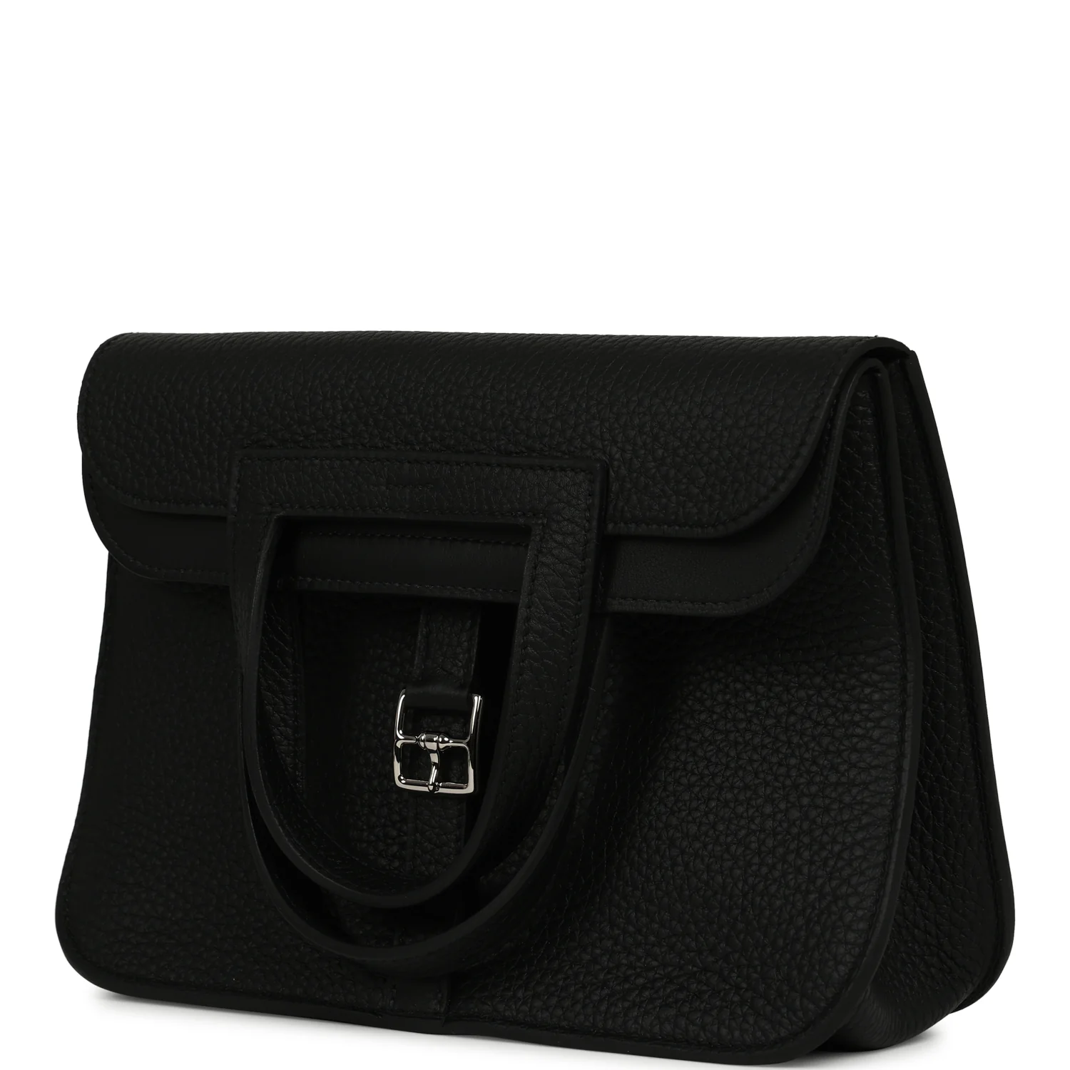 Hermes Halzan 25 Black Clemence Palladium Hardware
