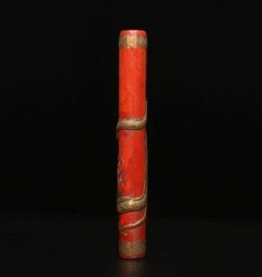 Hu Kaiwen Signed Antique Chinese Red Ink Stick w/dragon