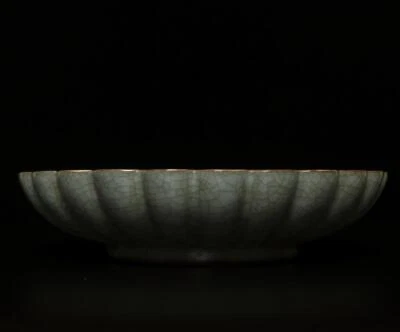 25CM Fine Old Chinese Ru Yao Ru Kiln Dish w/ fish