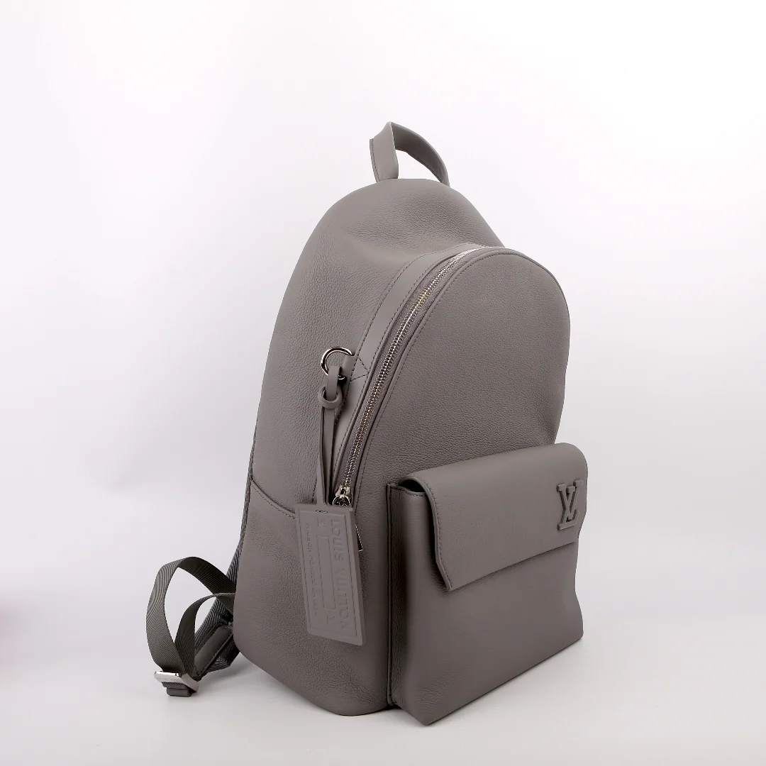 LOUIS VUITTON Aerogram Takeoff Leather Backpack Gray