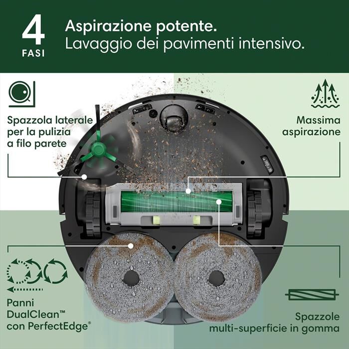 iROBOT - Aspirapolvere ROOMBA PLUS 505 COMBO AUTOWASH DOCK-Black