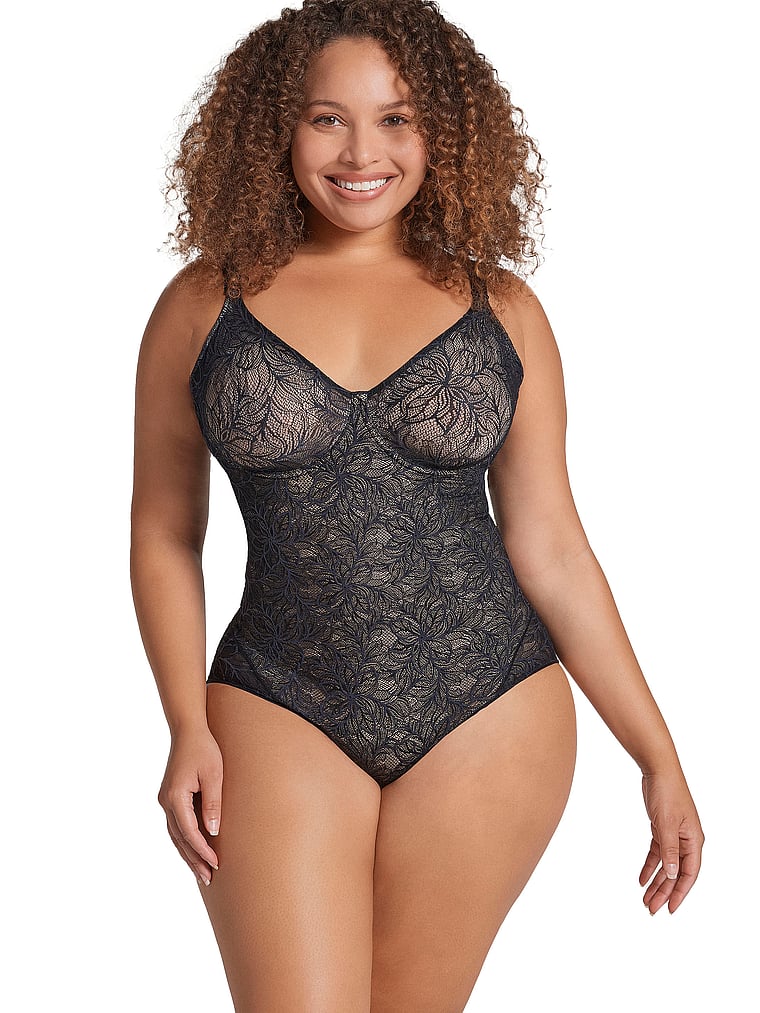 Leonisa Shapewear Moderate Compression Underwire Shaping Lace Bodysuit
