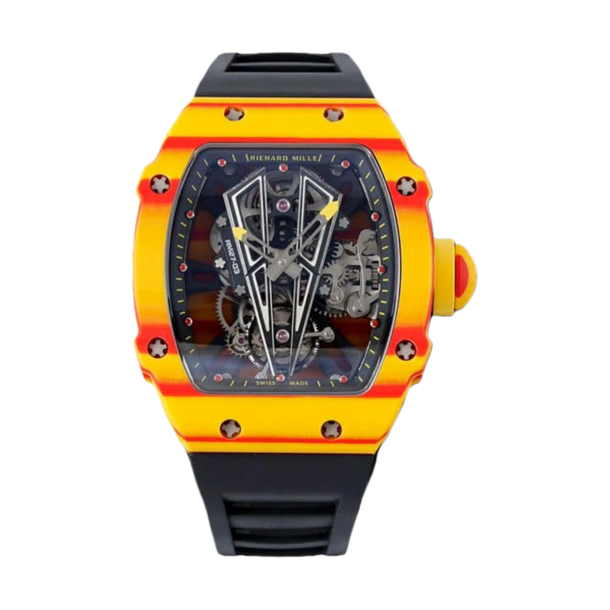 【7A Quality】Richard Mille RM27-03 Rafael Nadal Tourbillon Best Edition Rubber Strap