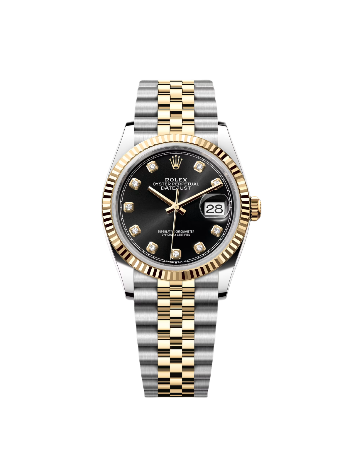 RLX  Datejust 36mm 126233 Custom Black Dial Jubilee Bracelet Watch