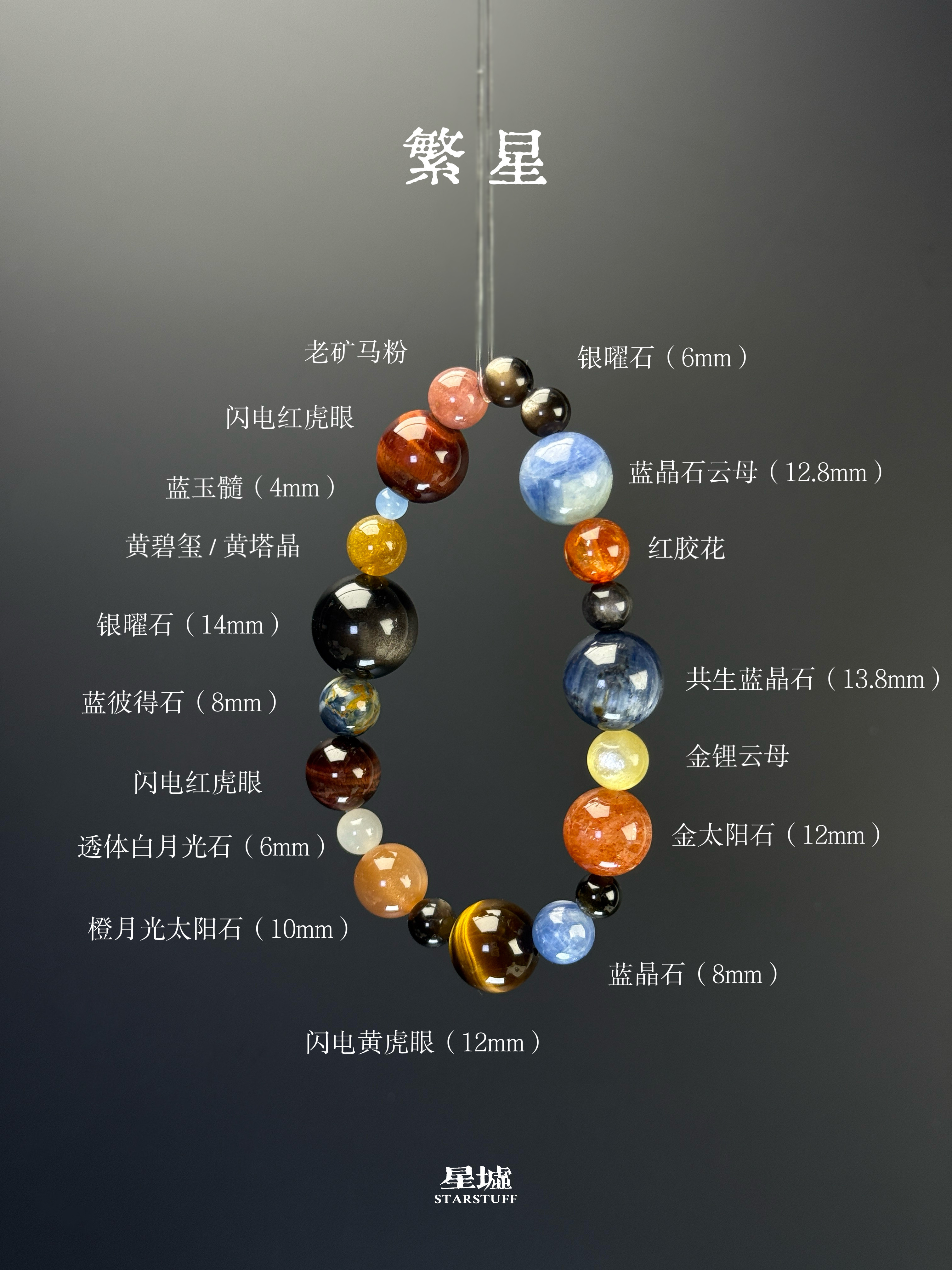 [Starry Sky] Cosmic Planets Multi-Gemstone Natural Crystal Bracelet