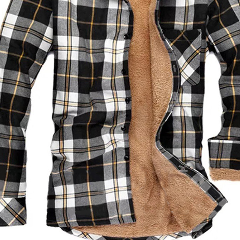 Checked Lapel Plus Velvet Padded Brushed Jacket
