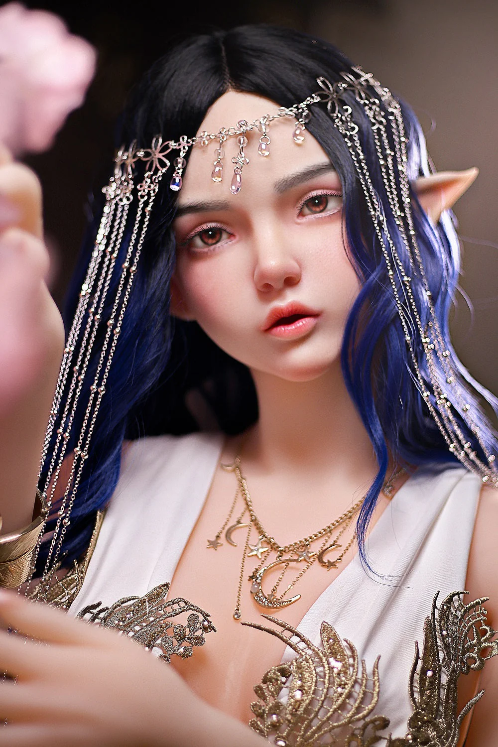 Keely 5ft25 / 160cm ROS Soft Silicone Head + TPE Body Small Boobs Oral Sex ELF Hentai Sex Doll
