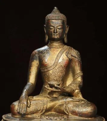 29CM Old Chinese Bronze Statue w/ Buddha N2936