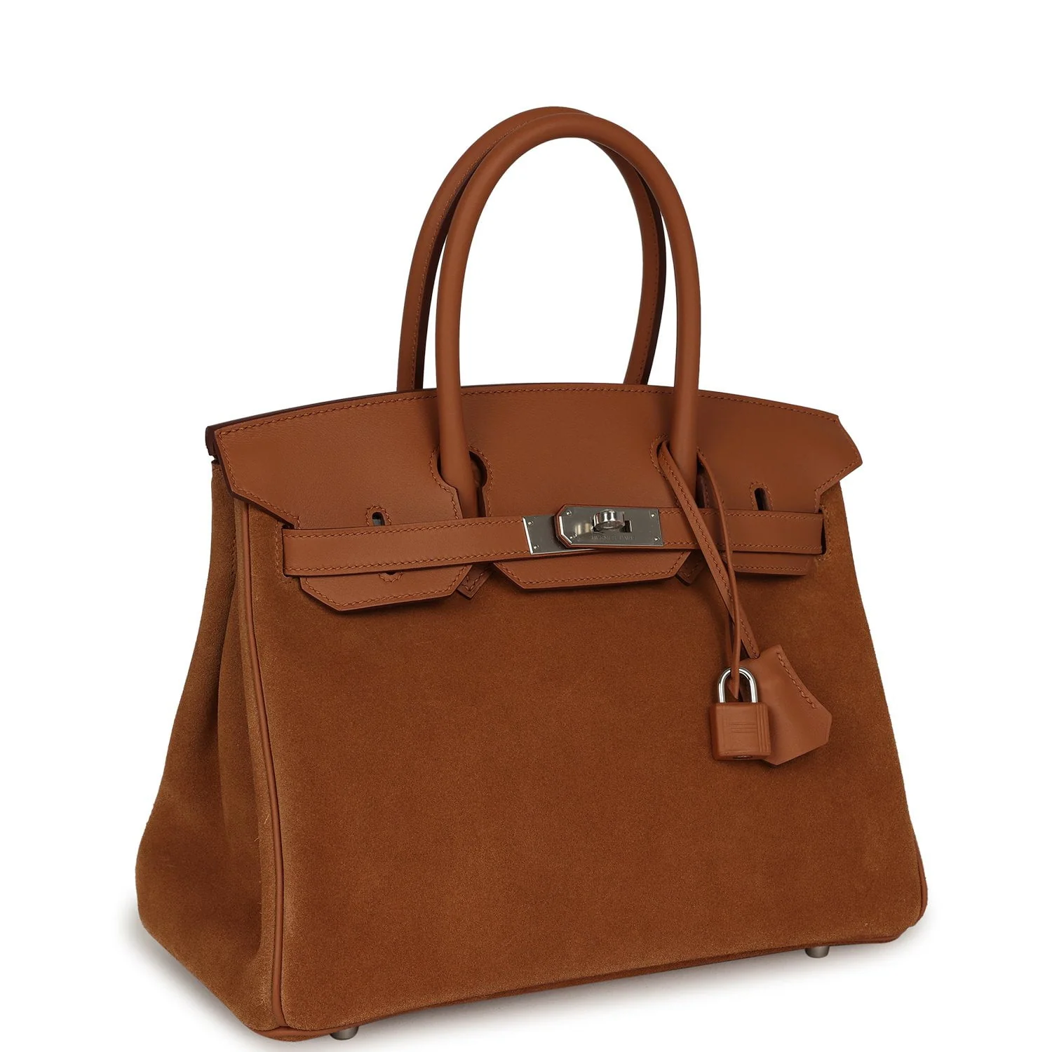 HERMÈS Birkin 30 Chamois Grizzly, Gold Swift Palladium Hardware