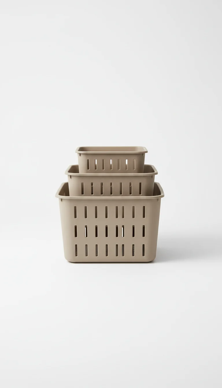 Stackable Storage Baskets Soft Taupe