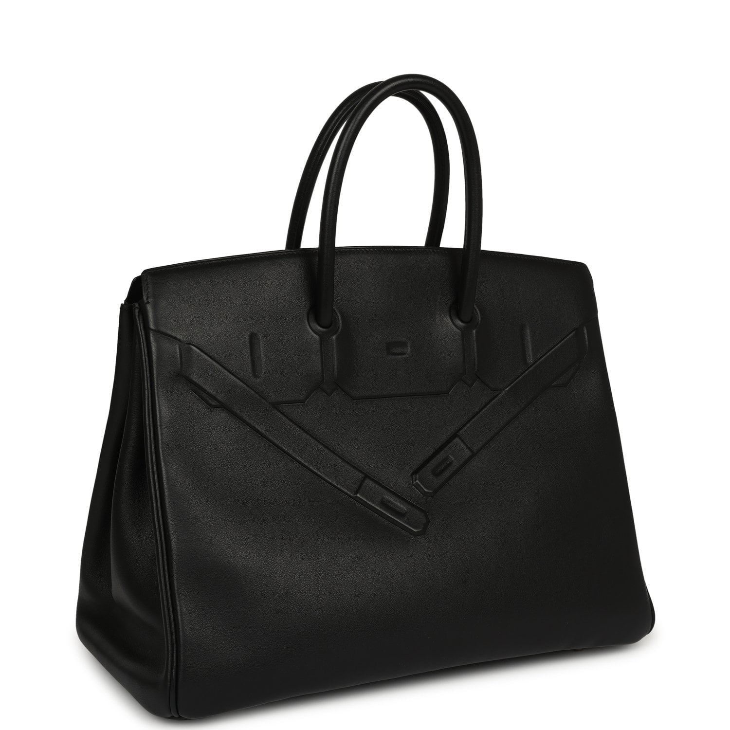 HERMÈS Shadow Birkin 35 Black Swift Palladium Hardware