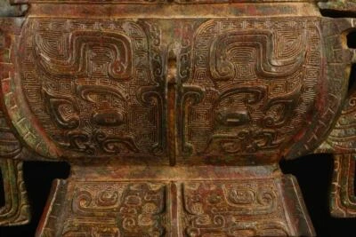 Old Chinese Bronze Pot Zun Statue Gui w/ dragon CK374