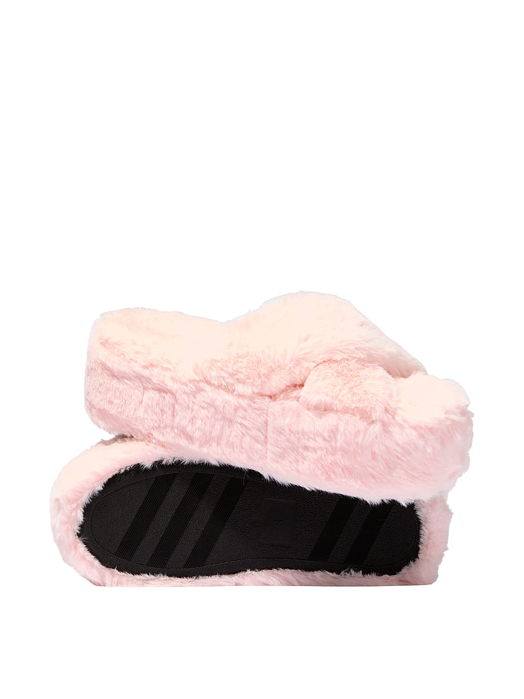 PINK Faux Fur Platform Slipper