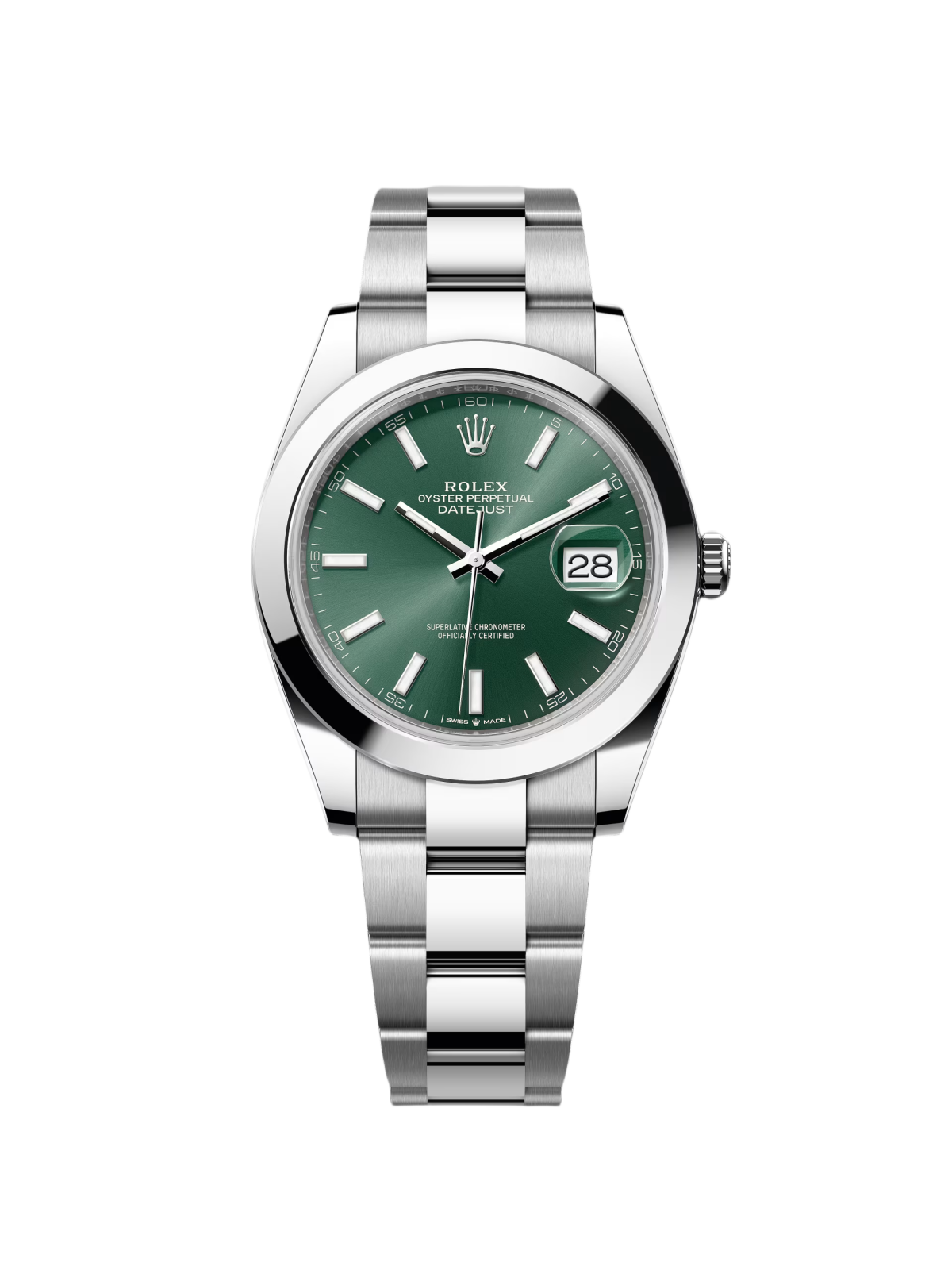Rolex Datejust 41mm 126300 Mint Green Dial Stainless Steel Oyster Bracelet Watch