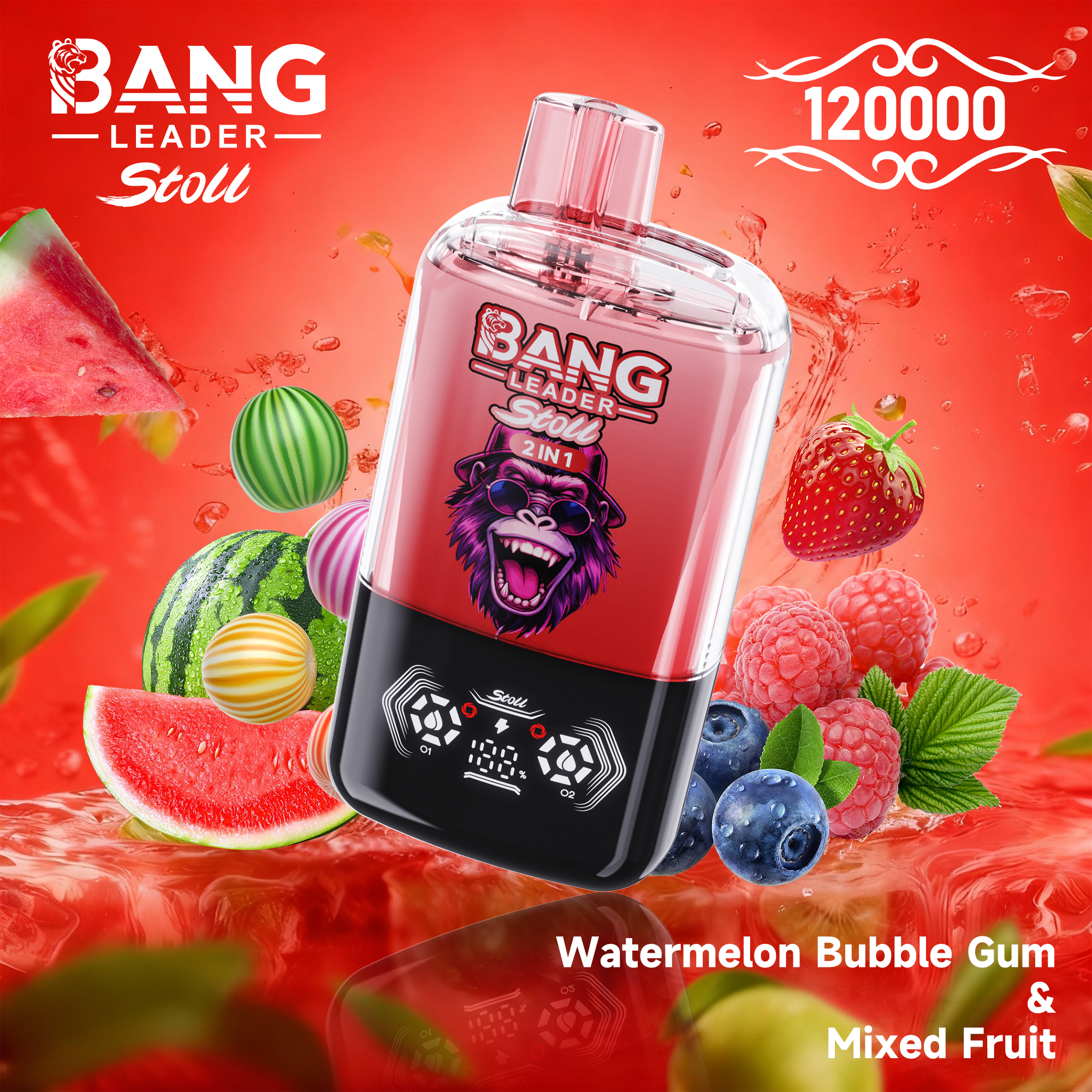 [Minimum order of two]Bang Leader Stoll 120K Puffs 2-in-1 Prefilled Vape | Dual Flavor,  Rechargeable