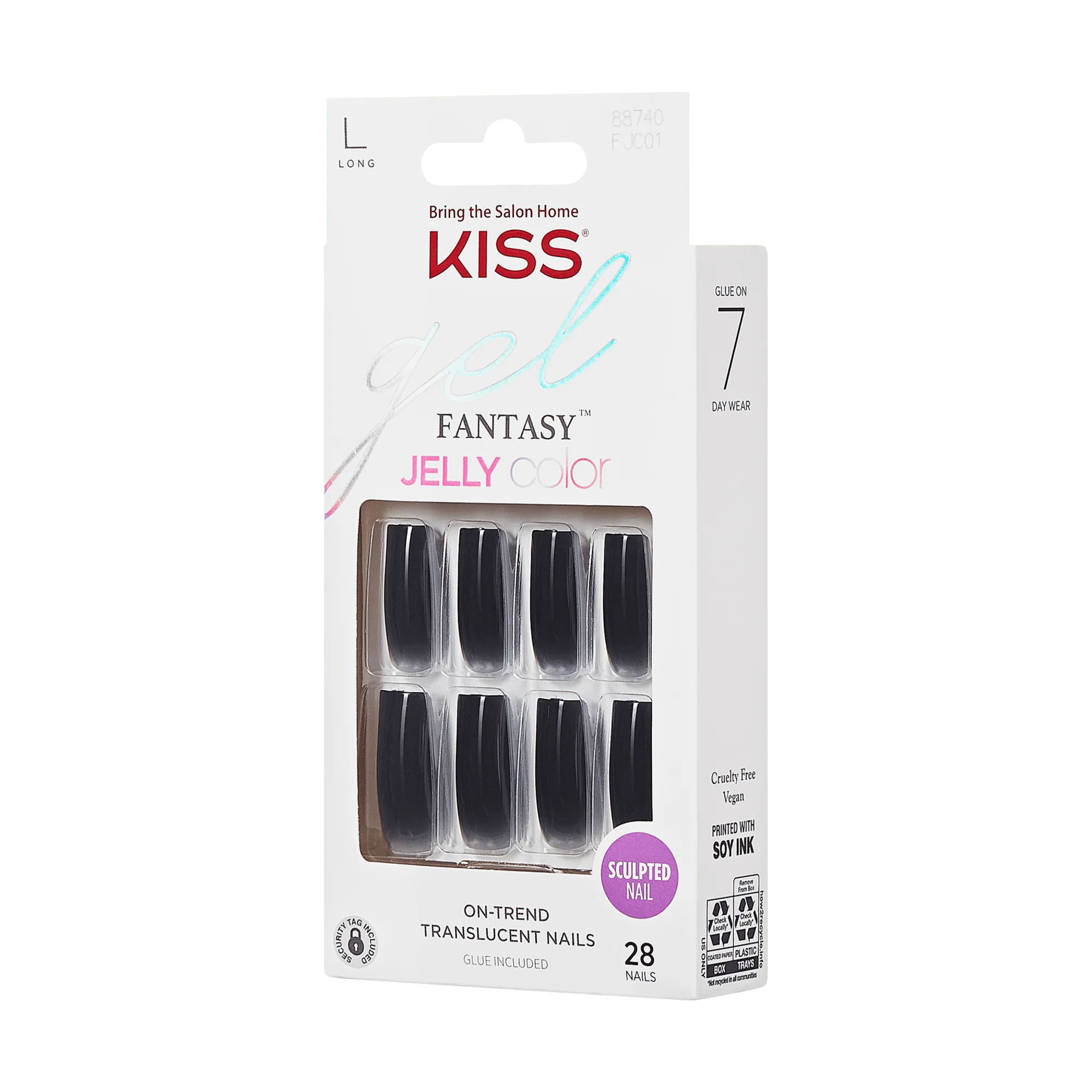 KISS Gel Fantasy Jelly Color Press On Glue Nails - Jelly Gelée