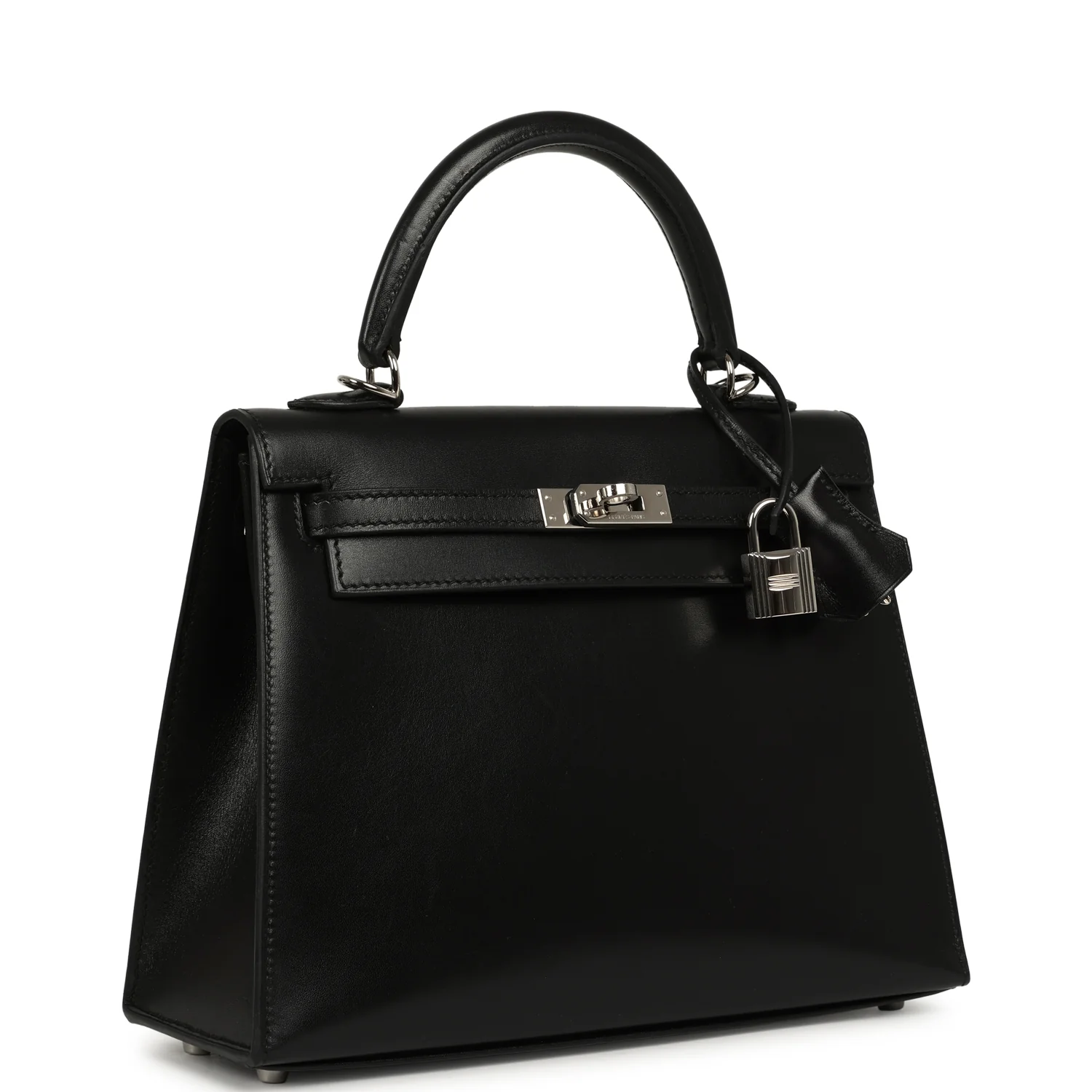 Hermes Kelly Sellier 25 Black Box Palladium Hardware