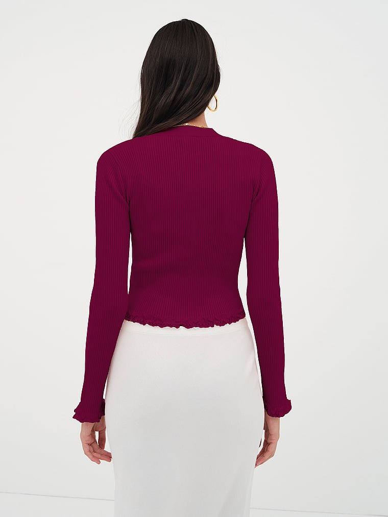For Love & Lemons Soft Ribbed Cropped Cardigan