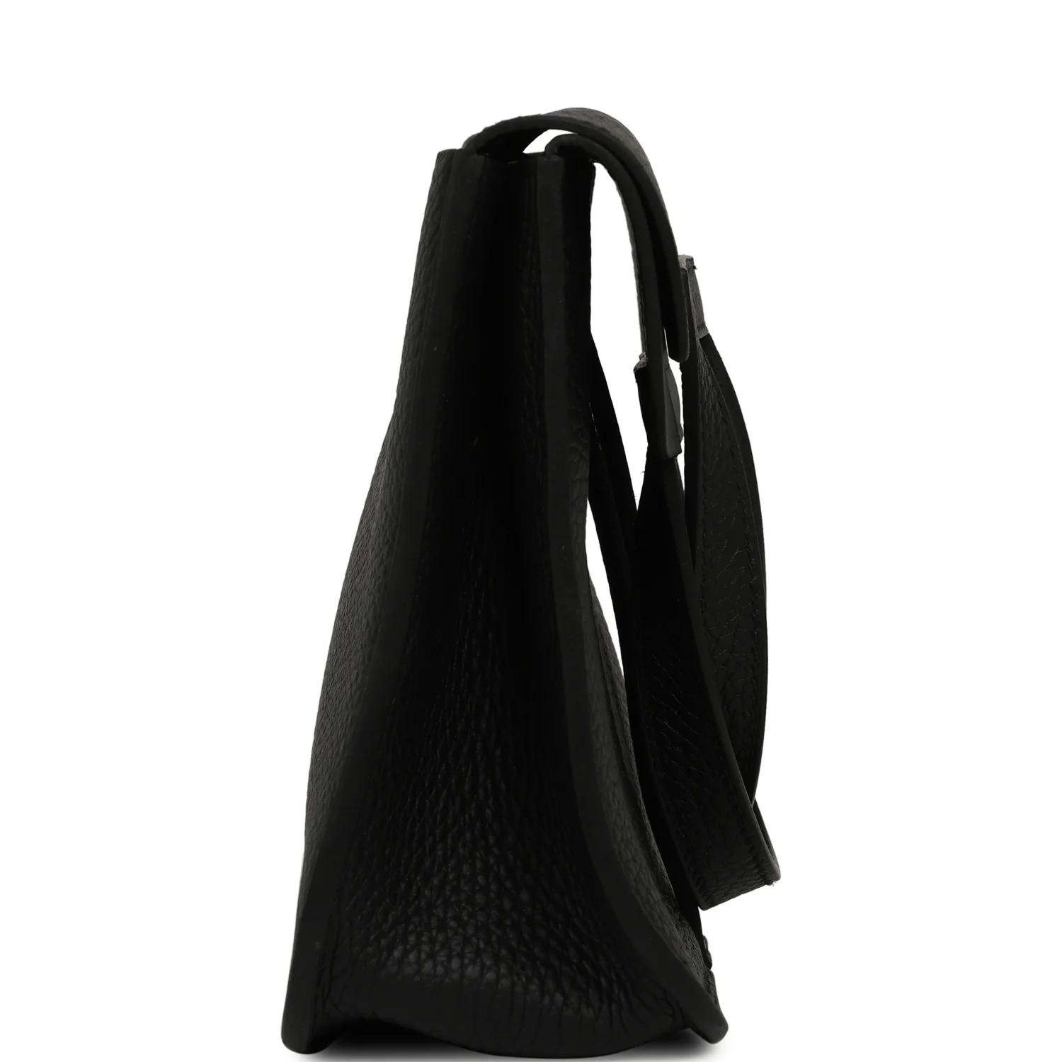 Hermes Halzan 25 Black Clemence Palladium Hardware