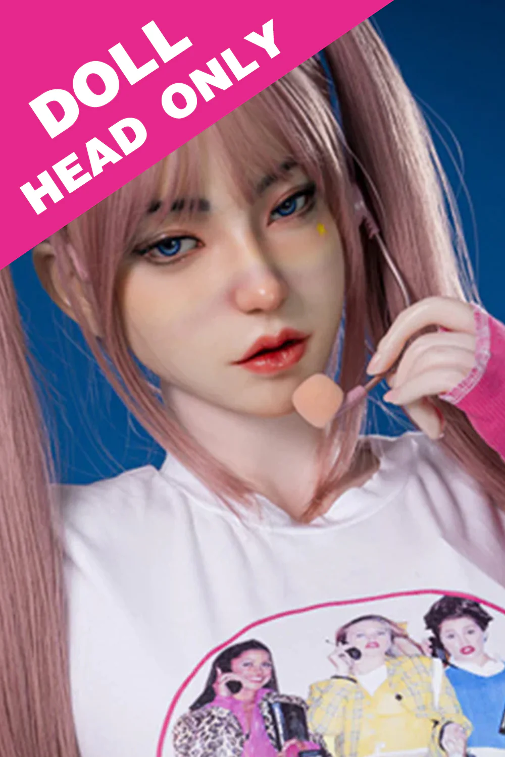 Soft Silicone #M5 Oral Sex Head Asian ROS Sex Doll Head Only